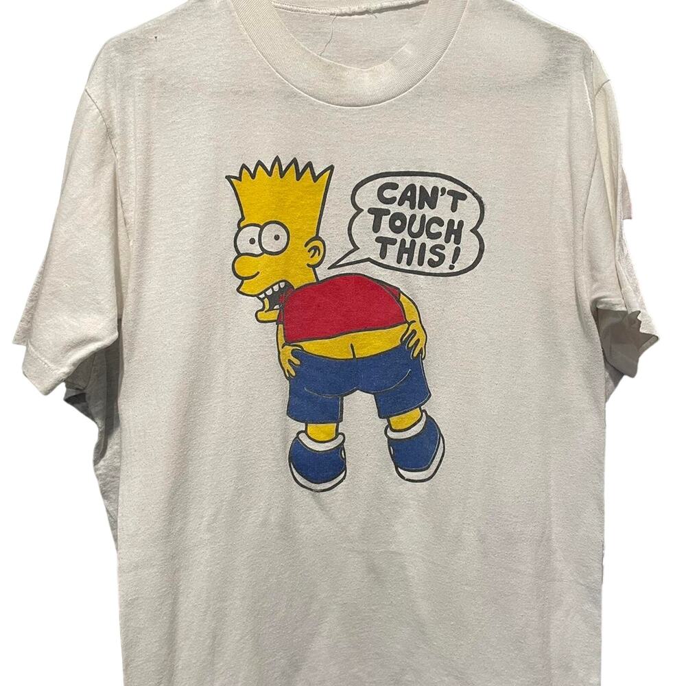 Vintage 90s Bart Simpson Can’t Touch This Rare Single Stitch Shirt Adult Medium